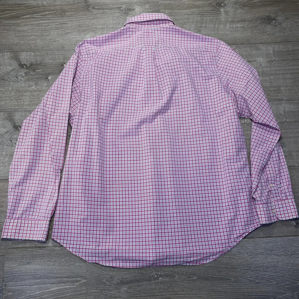 Ralph Lauren Shirt Mens XL Pink White Blue Check Button Down Long Sleeve Pony - Picture 6 of 7